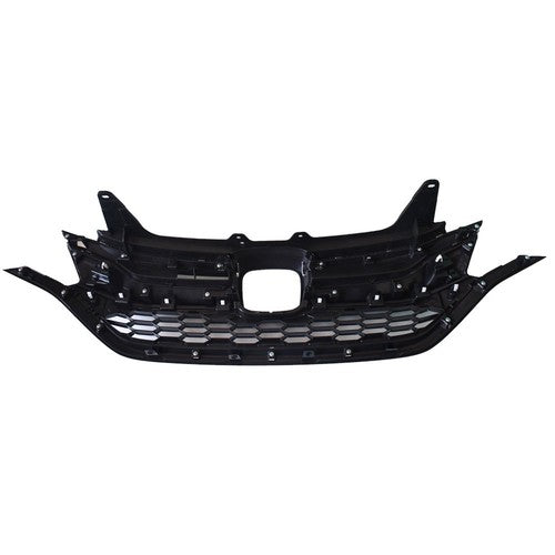DURAFORCE Front Grille Upper Trim & Lower Grille For Honda CRV 2015-2016 Black Plastic