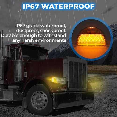 Pair 31 LED For Peterbilt 379 359 Turn Signal Light Amber Clear Lens