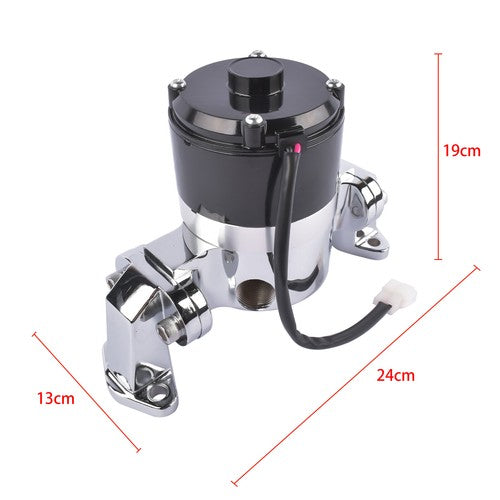 DURAFORCE Chrome High Flow Electric Water Pump for SBC Small Block Chevy 283 327 350 400