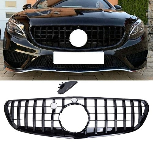 DURAFORCE For 2015-2017 Mercedes Benz W217 S500 S550 GT Front Bumper Grille Glossy Black