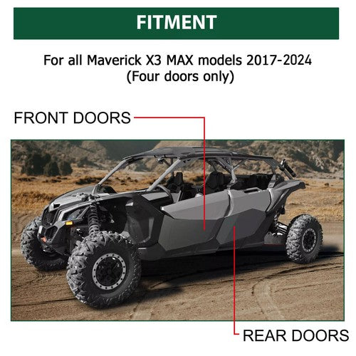 DURAFORCE Aluminum Lower Door Inserts Panels for Can Am Maverick X3 Max Turbo 2017-24 2021