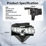 DURAFORCE Pair Front Bumper Driving Fog Light Lamp W/Bulbs For 1999-2004 Ford Mustang GT