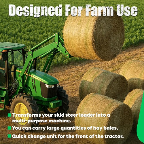 DURAFORCE For Tractor Spike Fork Tine 49" Red Hay Bale Spear Cap Quick Attachments 4500LBS