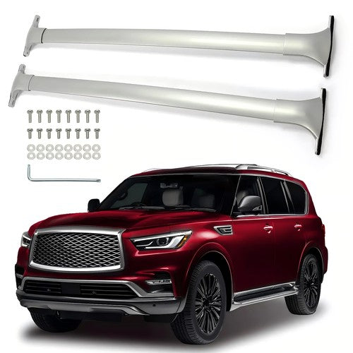 2 Pieces Roof Rack Rail Cross Bar Luggage Carrier for Infiniti QX56 QX80 2011 2024