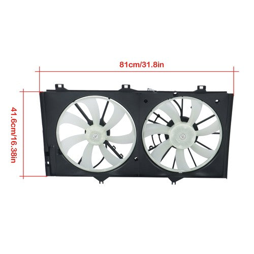 DURAFORCE 621238 Radiator Cooling Fan Assembly Dual Fan For Toyota Camry 2001 2002-2007