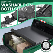 DURAFORCE 6.5FT Soft Roll Up Tonneau Cover Truck Bed w/Lamp For Ford F150 Heritage 97-04