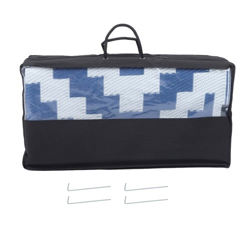 DURAFORCE 8x10FT Waterproof Foldable Outdoor Plastic Navy Blue White Carpet