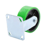 DURAFORCE Polyurethane 1000Lbs 5"×2" Caster Wheels Green Straight Wheels Heavy Duty