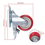 DURAFORCE 3 Inch Industrial Heavy Duty Swivel Caster Wheels with Brake Set of 4 Safety