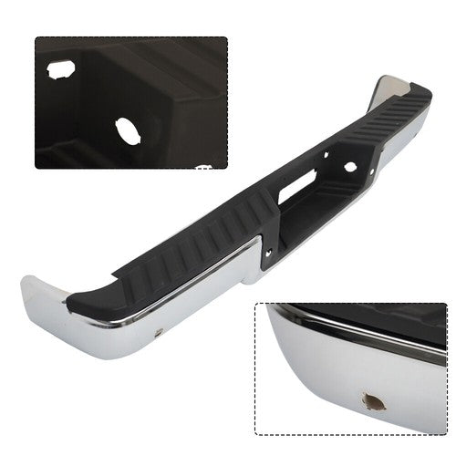 DURAFORCE Rear Bumper Chrome With Object Sensor Holes New For 2006-2008 Ford F150