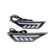 DURAFORCE Black LED Front Bumper Side Marker Light Turn Signal for 2016-2021 for Honda Civic