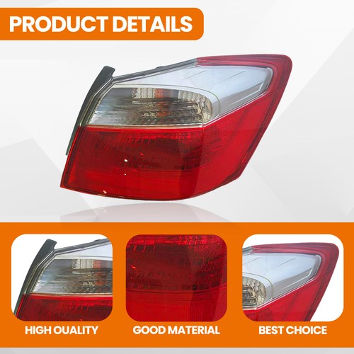 DURAFORCE Outer Tail Light Right Side for 2013-2015 for Honda Accord Sedan EX LX Sport