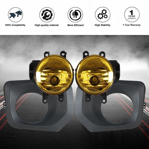 DURAFORCE Smoked Driving Fog Lights+Wiring Switch Bezel Kit For 16-20 Toyota Tacoma 2.7L