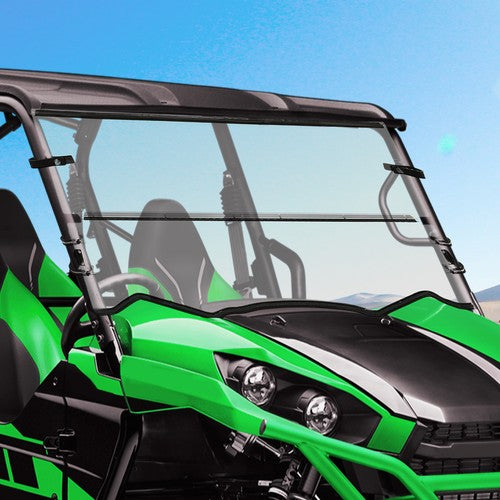 DURAFORCE For 16-23 Kawasaki Teryx/Teryx4 800 Front Clear Folding Flip Tilting Windshield