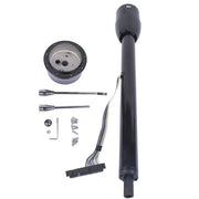 DURAFORCE Manual Column Floor Shift Tilt Steering Column w/ Wheel Adapter No Key Black 32"