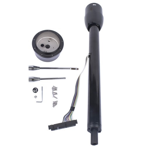 DURAFORCE Manual Column Floor Shift Tilt Steering Column w/ Wheel Adapter No Key Black 32"