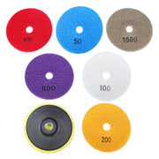 DURAFORCE 7PCS 4 Inch Set Wet Dry Diamond Polishing Pads For Granite Concrete Marble Stone