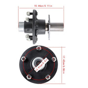 DURAFORCE 2PC Pre-Assembled 5 x 5.5" Trailer Hub Kit & Flange #84 Spindle With Bearing Kit