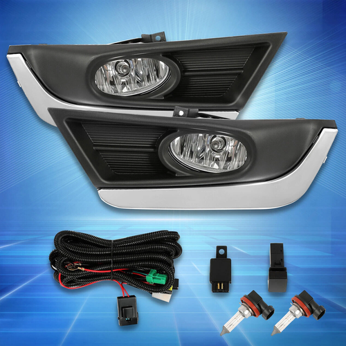 DURAFORCE Front Fog Lights Lamps w/Bulbs Switch Wiring for 2017-2019 Honda CR-V CRV