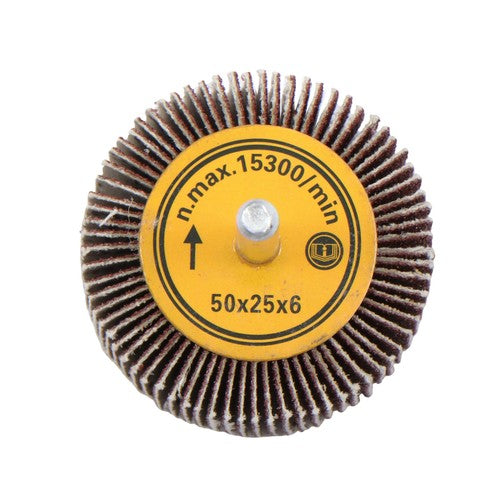 DURAFORCE Aluminum Oxide Shank Mounted Flap Wheels, 2" x 1" x 1/4", 120 Grit - 5 Pack