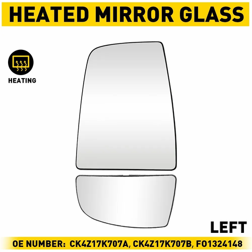 Upper Lower Mirror Glass Left Driver Side for Ford Transit 150 250 350