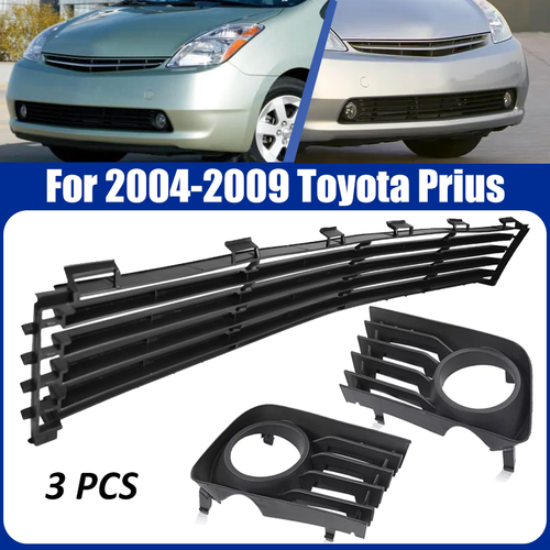 DURAFORCE Front Lower Grille Pair Fog Light Covers with Hole for Toyota Prius 2004-2009