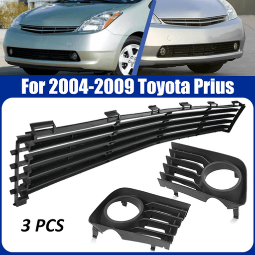 DURAFORCE Front Lower Grille Pair Fog Light Covers with Hole for Toyota Prius 2004-2009