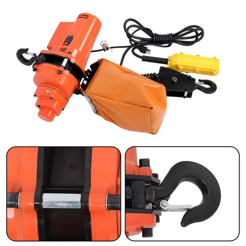 DURAFORCE 2200lbs Electric Chain Hoist 110V 10ft Lifting Height,10ft Wired Remote Control
