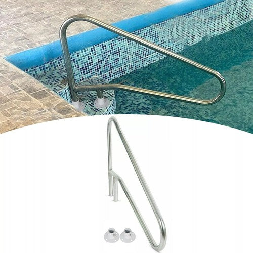 DURAFORCE Swimming Pool Handrail Cross Braced Deck Mounted Step Stair Rail Stainless steel