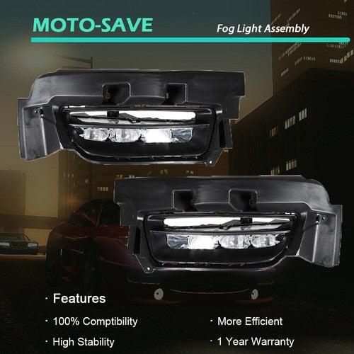 DURAFORCE LED Fog Lamps Assembly w/ Switch+Wiring+Cover For Dodge Charger 15-17 LH+RH