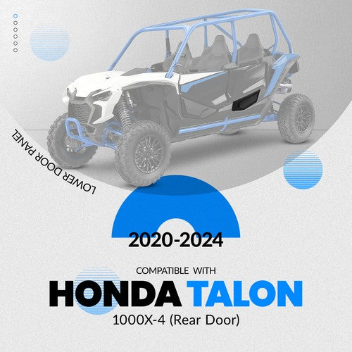 Black Rear Lower Door Panels Insert For Honda Talon 1000X 4 20-24 08P71 HL7 A20