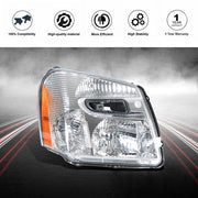 DURAFORCE Front Headlight Fit For Chevy Equinox 2005-2009 Headlamp Projector LH+RH Pair