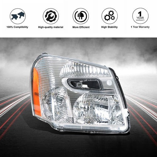 DURAFORCE Front Headlight Fit For Chevy Equinox 2005-2009 Headlamp Projector LH+RH Pair