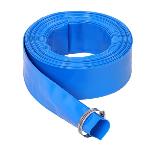 DURAFORCE 2" x 50FT Irrigation Discharge PVC Hose with Two Hose Collets For Swimming Pool