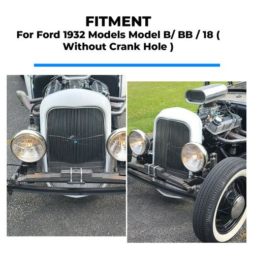Steel Radiator Front Grille Shell for 1932 Ford Hot Rod Smooth Insert