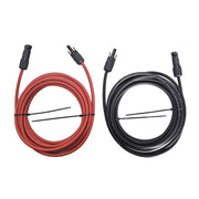 DURAFORCE 1 Pair 12AWG Black + Red Solar Panel Extension Cable Wire Connector