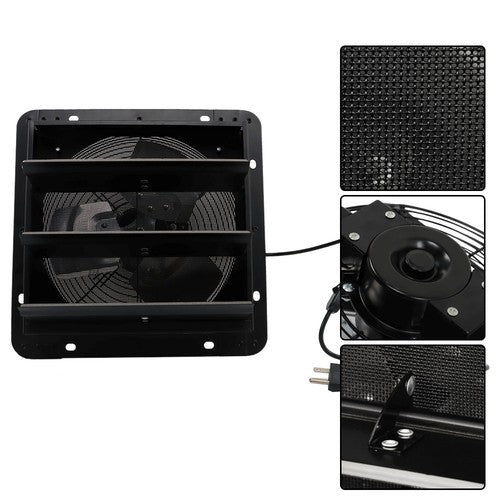 DURAFORCE Wall Mounted 10" Shutter Exhaust Fan With Switch & Insect Mesh Low Noise 980 CFM