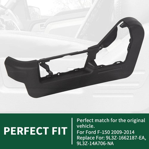DURAFORCE For 2009-2014 Ford F150 Driver Left Seat Cover Bezel Trim Panel Black 09 10 11