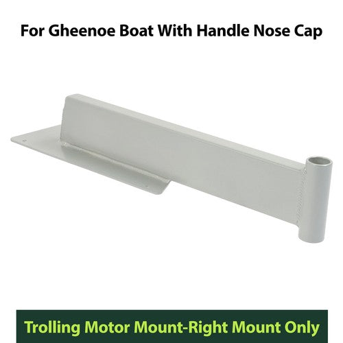 DURAFORCE Right Boat Trolling Motor Mount For Gheenoe W/ Handle Nose Cap Silvery Aluminium