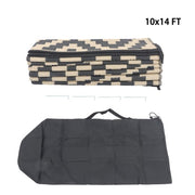 DURAFORCE 10x14 ft Waterproof Outdoor Rug Outdoor Plastic Straw Rug Carpet Black & Beige