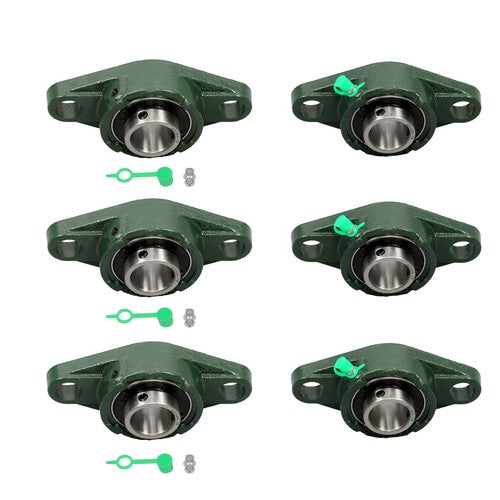 DURAFORCE UCFL205-16 Pillow Block Flange Bearing 1" Bore 2 Bolt Solid Base (6PCS)