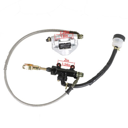DURAFORCE Rear Hydraulic Brake Assembly Caliper Master Cylinder For Go Kart Golf Cart ATV