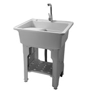 DURAFORCE 65 Freestanding Sink Commercial Laundry & Utility Room Sinks with Faucet Gray