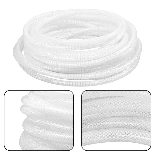 DURAFORCE Plastic Vinyl Tubing 50 ft High Pressure Clear Braided Hose 1/4" ID × 7/16" OD