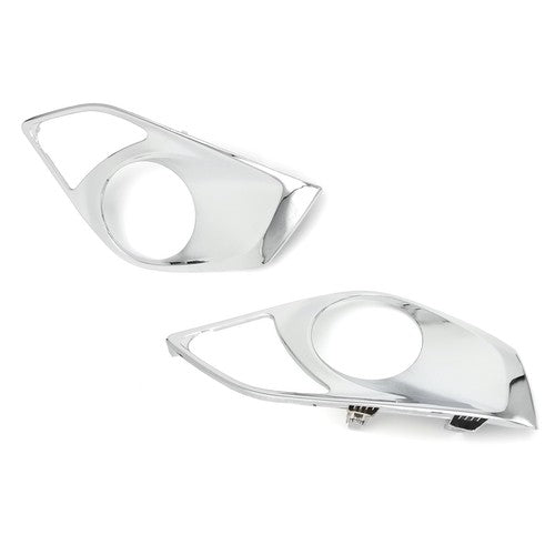DURAFORCE Pair Chrome Front Bumper Fog Light Cover Bezels For 2013 2014 2015 Toyota Avalon
