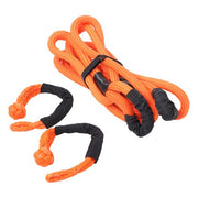 DURAFORCE 1"×20ft Kinetic Recovery Tow Rope Heavy Duty Energy Rope w/2 Soft Shackle Orange