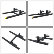DURAFORCE 43" Pallet Forks Clamp On Tractor Forks w/Adjustable Bucket Forks 2000lbs