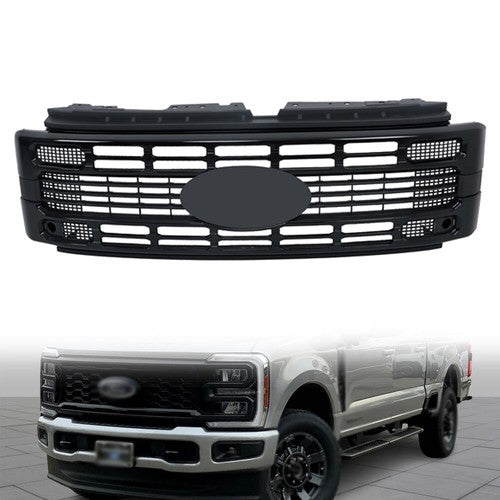 DURAFORCE New Gloss Black Plastic Front Upper Grill Grille For Ford F250 XL/XLT 2023 2024