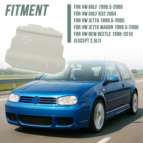 Skid Plate Belly Pan Aluminum for 99-10 VW Volkswagen Golf Jetta MK4 New Beetle