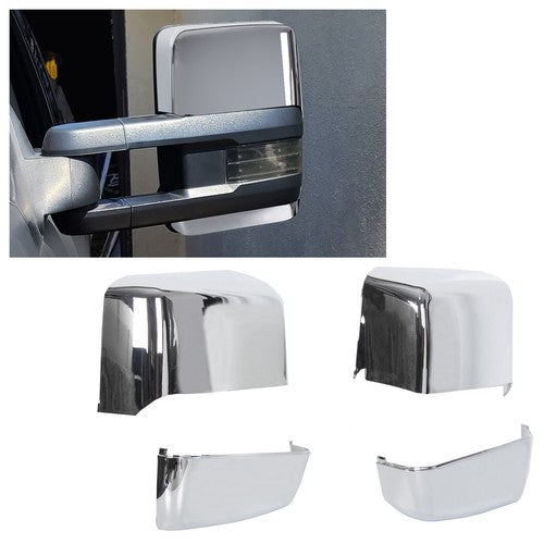 DURAFORCE Pair Chrome Tow Mirror Cap Cover for 2014 2018 2019 Chevy Silverado GMC Sierra